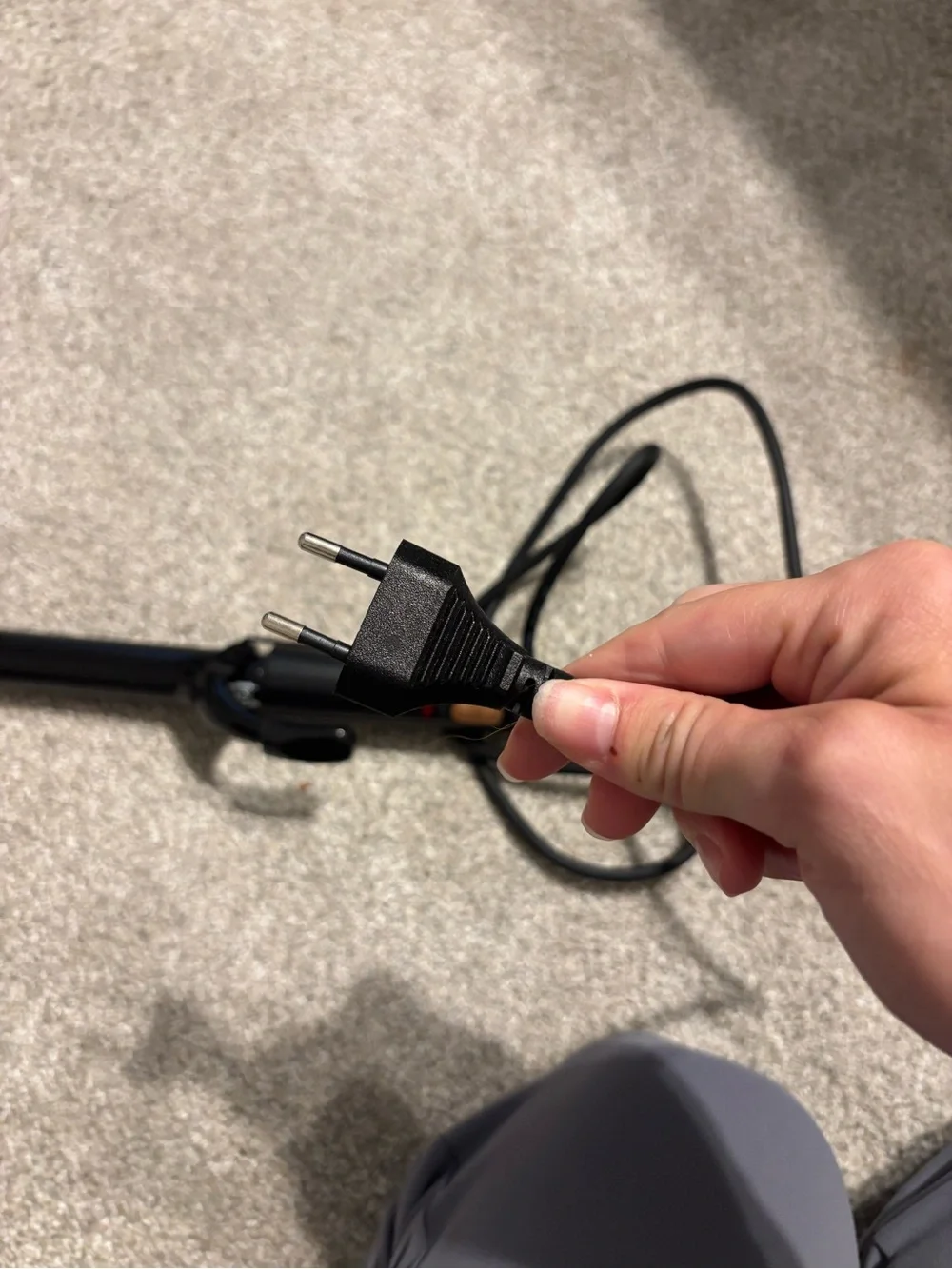 Black Hair Curling Iron with EU European Plug